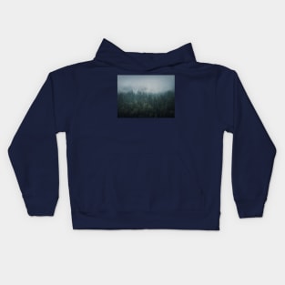 Misty fir forest Kids Hoodie